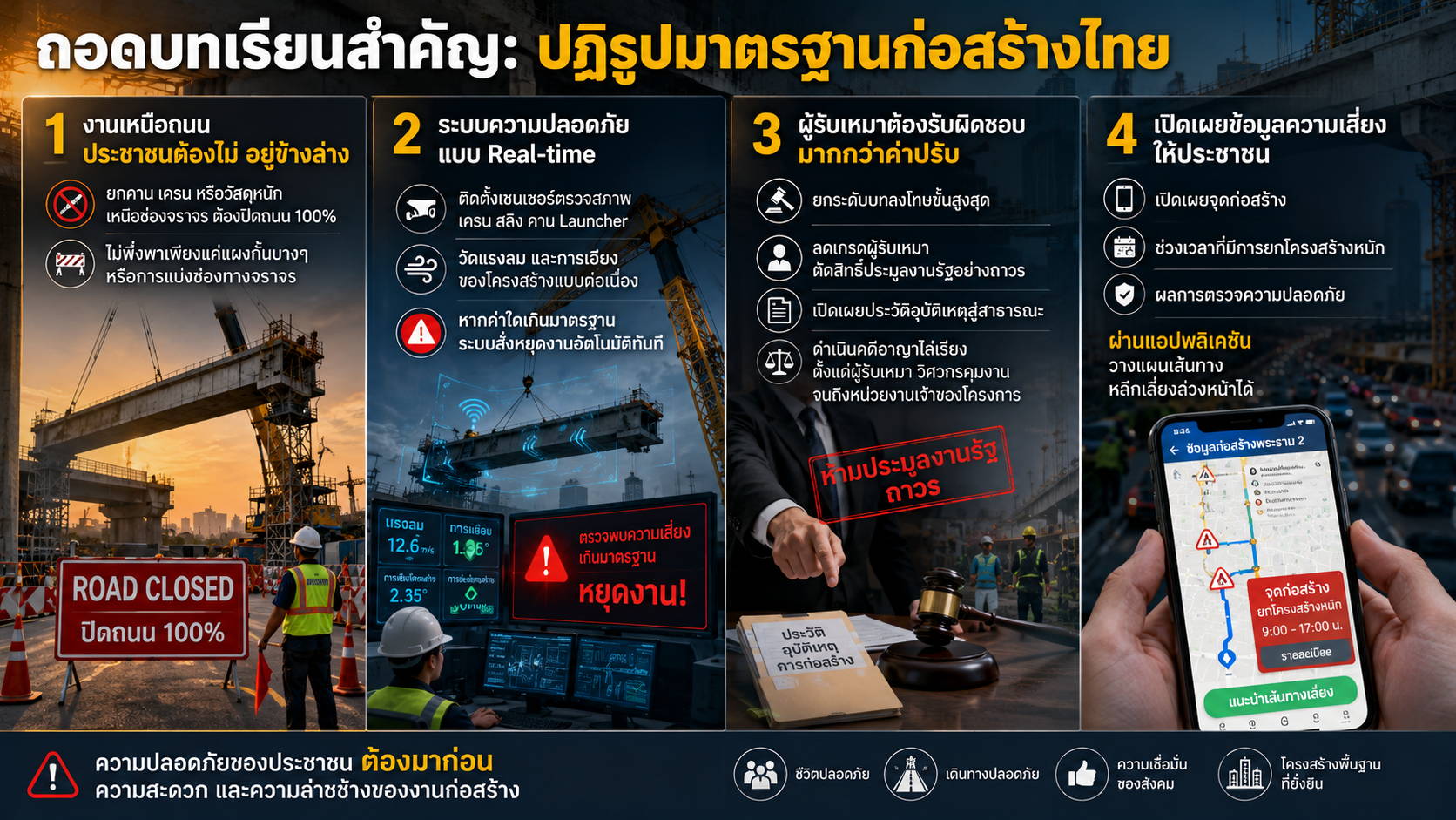 ถอดบทเรียนสำคัญ: ปฏิรูปมาตรฐานก่อสร้างไทย ความปลอดภัยของประชาชนต้องมาก่อนความสะดวกและความล่าช้าของงานก่อสร้าง